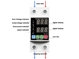 Protector De Auto-reclausura Com Display Doble E Interruptor De Corrente Ajustável