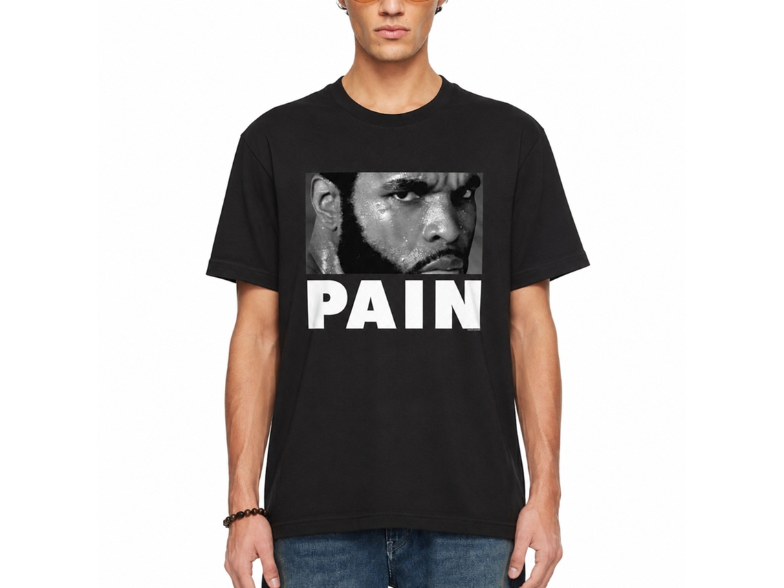 Rockinstone Rocky Movie Clubber Pain Black Adult T-shirt Size:s