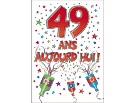 Cartão Duplo PICCADILLY GREETINGS 49 Ans Aujourd'Hui