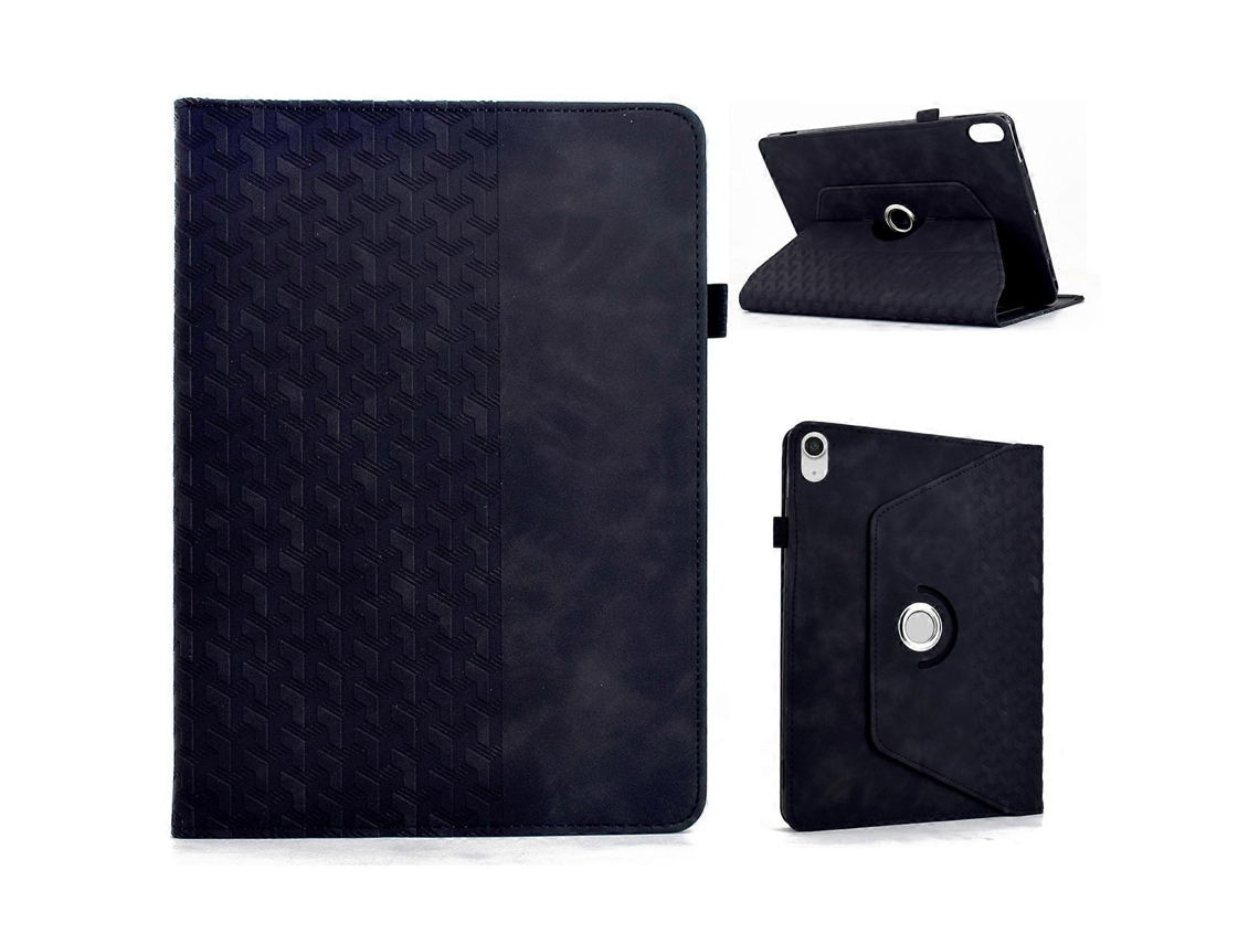Capa Protetora Em Couro De Microfibra E Tpu Com Suporte Para Ipad 10.9 (2022), Preto Elysve