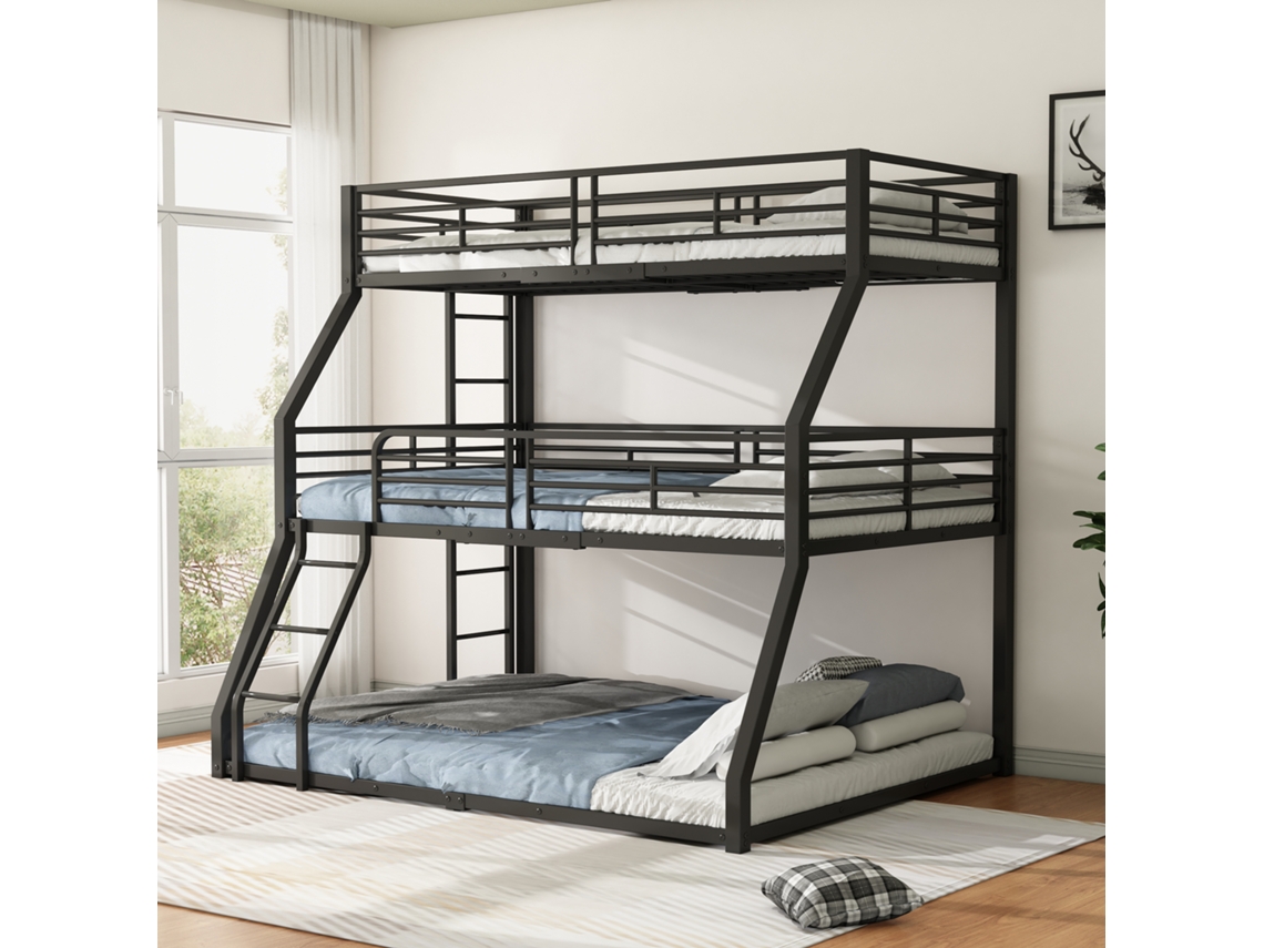 Beliche Triplo Metal 90x200 + 120x200 + 140x200 Preto