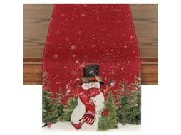 Toalha De Mesa Natal Snowman Pássaro 13x36 Polegadas Decoração De Cozinha Festa De Natal