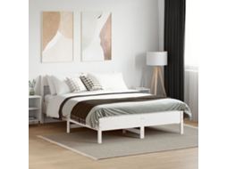 Vidaxl Cama Sem Colchão 160x200 Cm Madeira De Pinho Maciça Branco