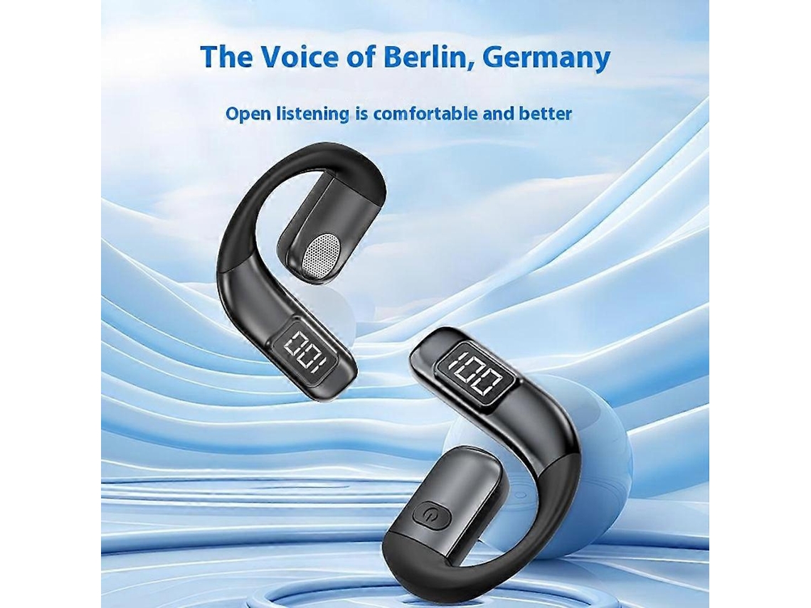 Fones De Ouvido Esportivos Sem Fio V700 Bluetooth 5.5 Com Ganchos Para Orelha E Visor Led De Energia. Ly Ebike
