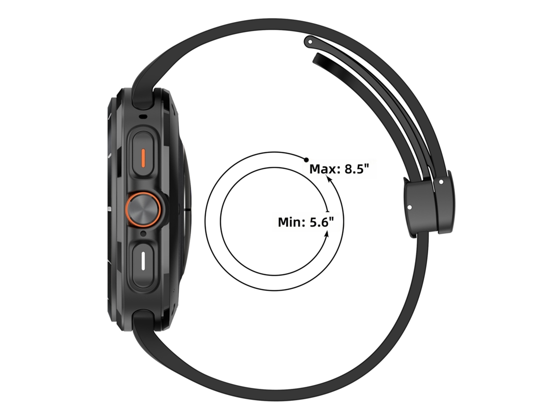 Correia de Silicone para Samsung Galaxy Watch7 Ultra com Fecho Magnético Dobrável e Ranhuras CHABERLU