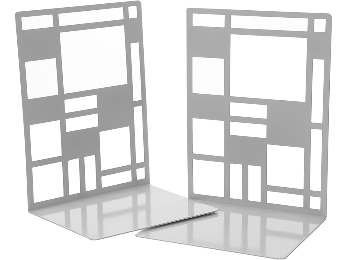 Conjunto De Dois Suportes Para Livros Decorativos Em Ferro Forjado Com Base Antiderrapante, Design Elegante Para Mesa E