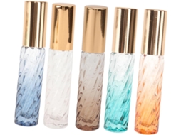 De 5 Frascos Roll-on De 4ml Em Vidro Sarjado, Pulverizadores Recarregáveis Para Óleos Essenciais.