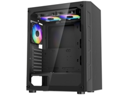 Gabinete Pc Gaming Mid Tower Com 3 Ventoinhas Argb, Painel De Vidro E Suporte Atx Até 320 Mm Tekmaquinas