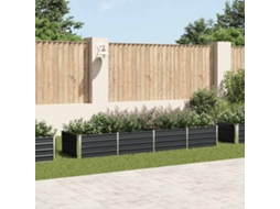 Floreira Canteiro Elevado Jardim HarlanV1 (320x80x45 cm) em Aço Galvanizado Antracite