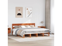 Vidaxl Cama Sem Colchão 200x200 Cm Pinho Maciço Castanho-mel