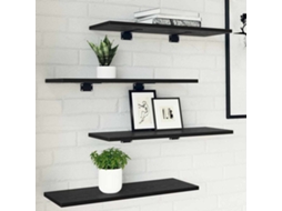 Vidaxl Estante De Prateleira 3 Níveis 4 Unid. 60 X 20 X 1,5 Cm Preto