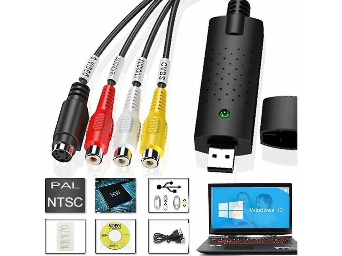 2026-conversor Usb 2.0 Para Gravação De Vídeo E Áudio, Transferir Vhs, Vcr, Hi8 Para Dvd/pc, Compatível Com O Windows