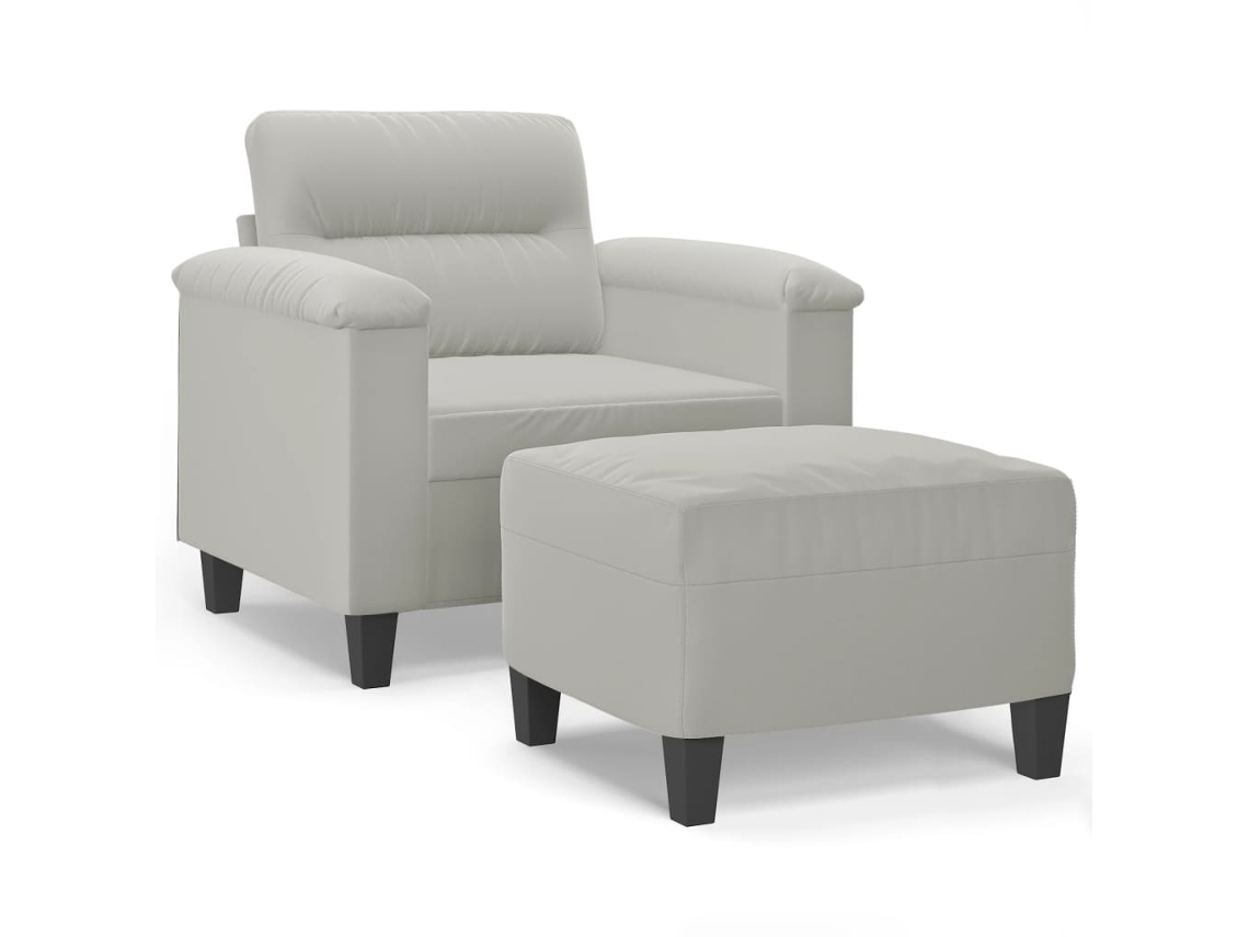 Sofa Chair With Footstool, Sofa Chairs With Footstools Vidaxl Cinzeto Microfibra (n/a)