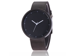 Reloj De Cuarzo Unisex Con Correa De Malla Zhoulianfa Dial Redondo Color Negro