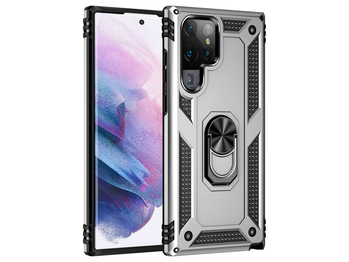 Capa Para Samsung Galaxy S25 Edge Magnético Suporte Anel Prata Czhhmart