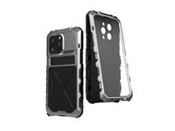 Capa Para Iphone 14 Plus Com Suporte E Proteção Anti-choque, Prateado