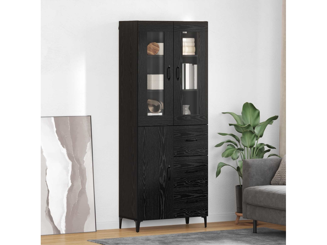 Vidaxl Buffê Carvalho Preto 69,5 X 34 X 180 Cm Derivados De Madeira