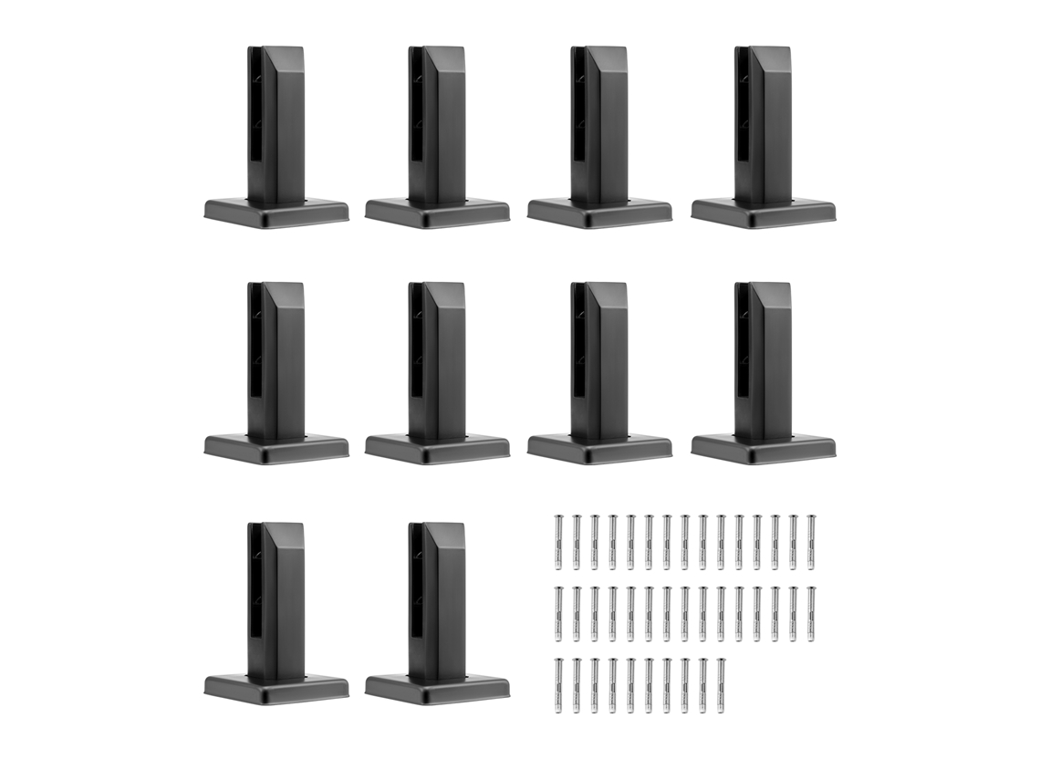 Braçadeira de Vidro VEVOR 10 Pcs Suporte de Trilhos Quadrados para Vidro Preto de 0 31 Polegadas-0 47 Polegadas