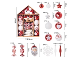 Conjunto de Enfeites de Bola de Natal Pingentes Decorativos com Pacote de Presente Reutilizável para Árvore de Natal Estilo 2