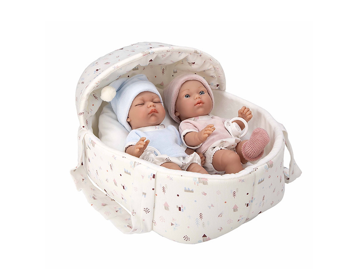 Boneca Elegance 26 cm Pillines com Cesto e Bolsa Muñecas Arias (corpo em vinil)
