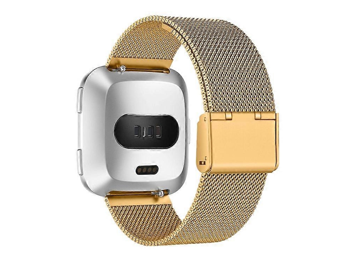 Pulseira De Luxo Milanesa Compatível Com Fitbit Versa/versa 2/versa Lite, Pulseira De Substituição De Aço Inoxidável Facpoet