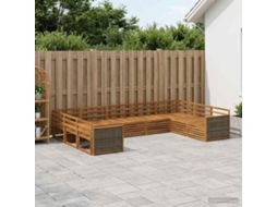 Vidaxl Conjunto De Sofás Para Exterior 9 Unid. Natural