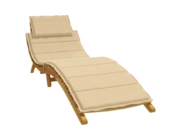 Vidaxl Almofadão Para Espreguiçadeira 186x58x4cm Mesclado Tecido Bege