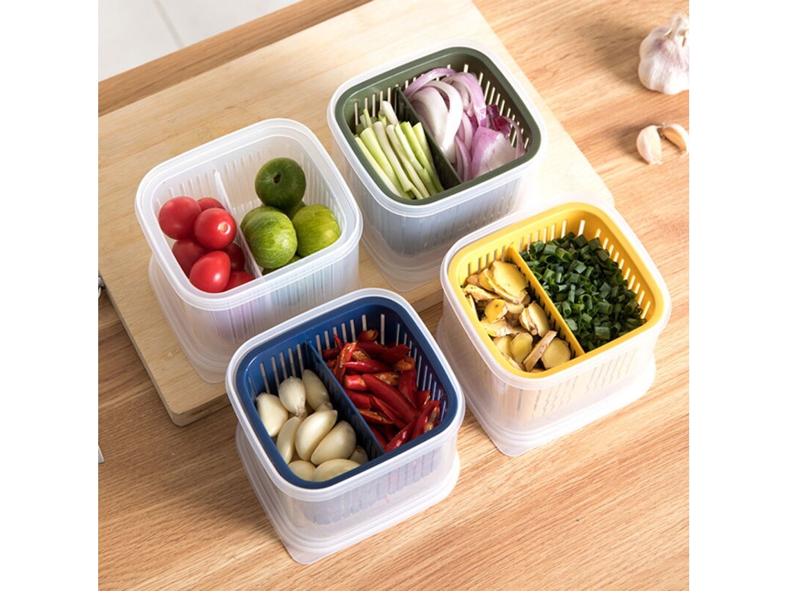 Recipiente Para Armazenamento, Com Escorredor, Para Frutas, Para Organização Doméstica Na Cozinha E Bancada