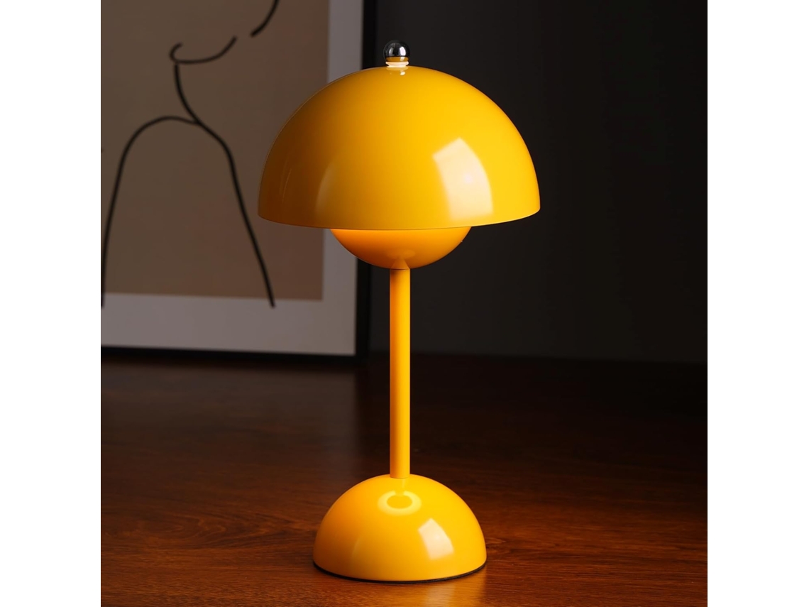 Candeeiro Cogumelo Led Retro Para Mesa