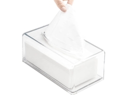 Caixa De Papel Higiênico De Acrílico Transparente Retangular Para Banheiro, Mesa E Oficina