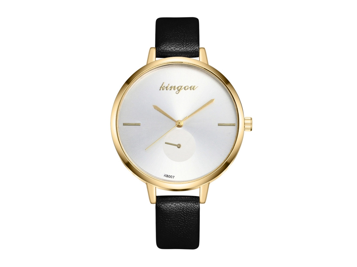 Relógio de Pulso Feminino Simples Elegante Quartzo com Pulseira de Couro Pu Casual 7 Cores