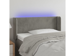 Cabecero de terciopelo con luces LED 93x16x78/88cm Gris Claro