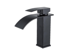 Misturador De Banheiro Alta Pressão Com Efeito Cascata, Monocomando Para Lavatório, Preto Preto Aquaforge