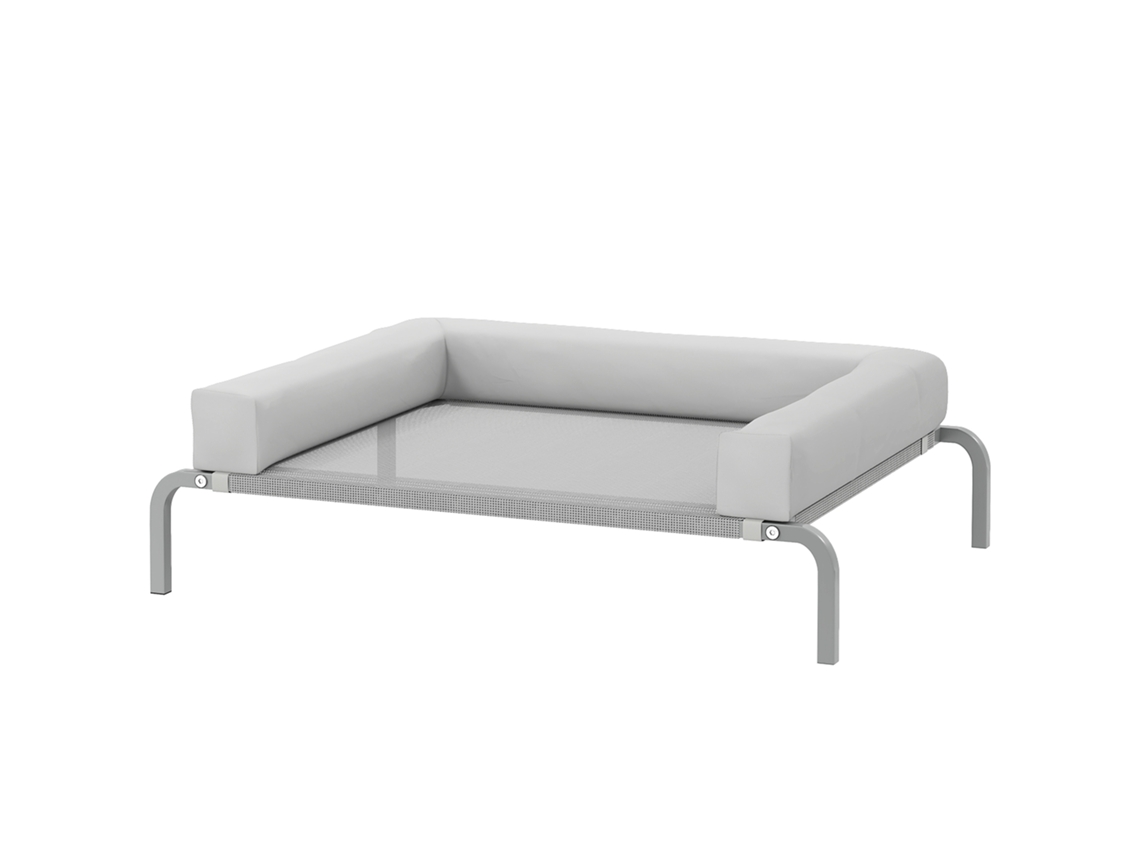 Cama elevada para cães com sistema de refrigeração, 90x65x30 Cm, malha respirável, estrutura de aço, reforços removíveis | S/MARCA