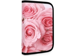 Bolsa dobrável Fresh Roses Cor De Rosa para pequenas ferramentas, bolsa de armazenamento multiuso com zíper.
