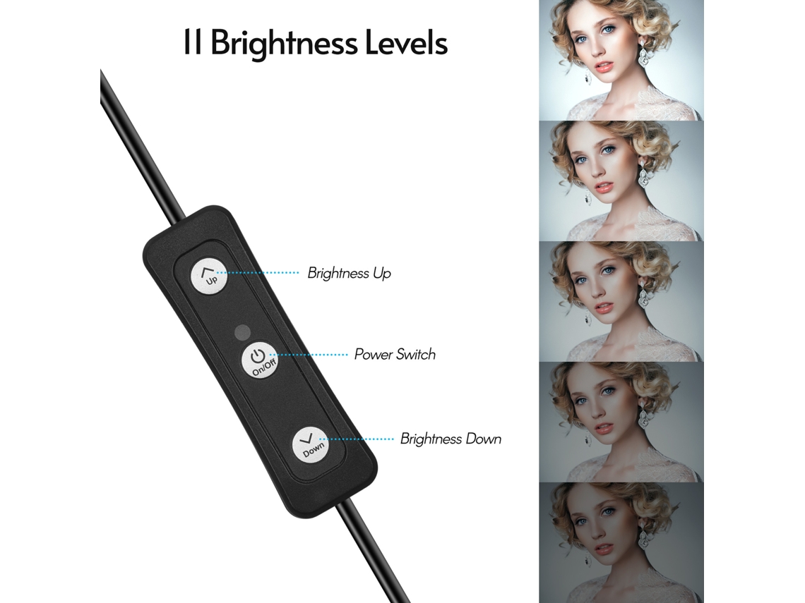 Kit Luz Led Vídeo Andoer Ph-04 5600k Com 2 Luzes Usb Tripés Filtros Para Streaming Conferências