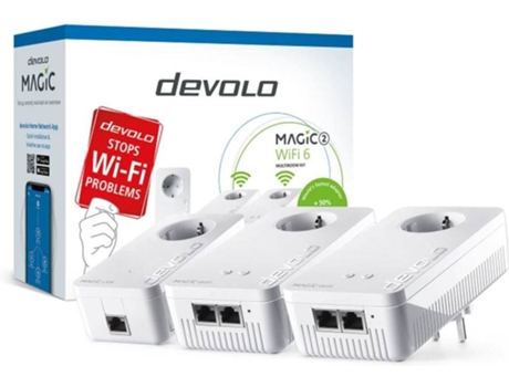 Magic 2 WiFi 6, Multiroom Kit, PLC até 2400Mbps, Mesh, Wi-Fi 6 até 1800Mbps, 2x LAN Gigabit