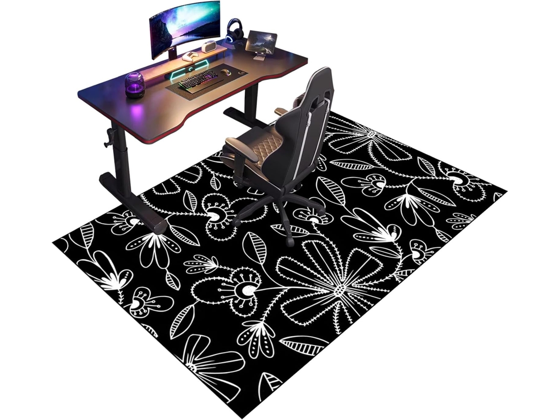 Tapete Cadeira Protetor Piso Antiderrapante 70 X 100 Cm Tecido Carpete Escritório, Chão Jogos,