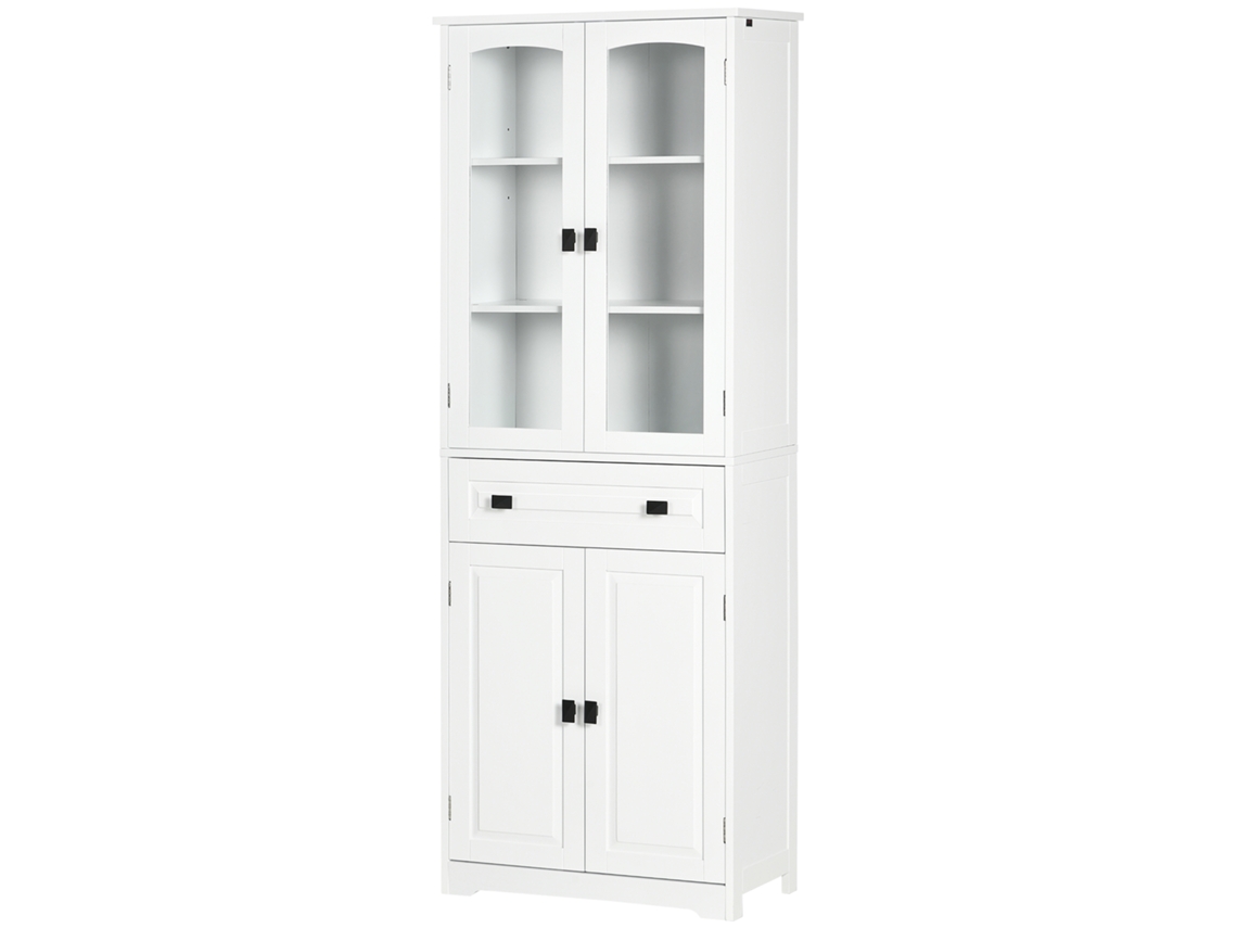 Carrinho de casa de banho de bambu com 3 cestos e rodas, branco e madeira, 28x18x75 cm S/MARCA