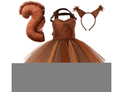 Fantasia De Esquilo Para Crianças Conjunto De Fantasia De Animal | Vestido Tutu De Halloween Para Vayotoy