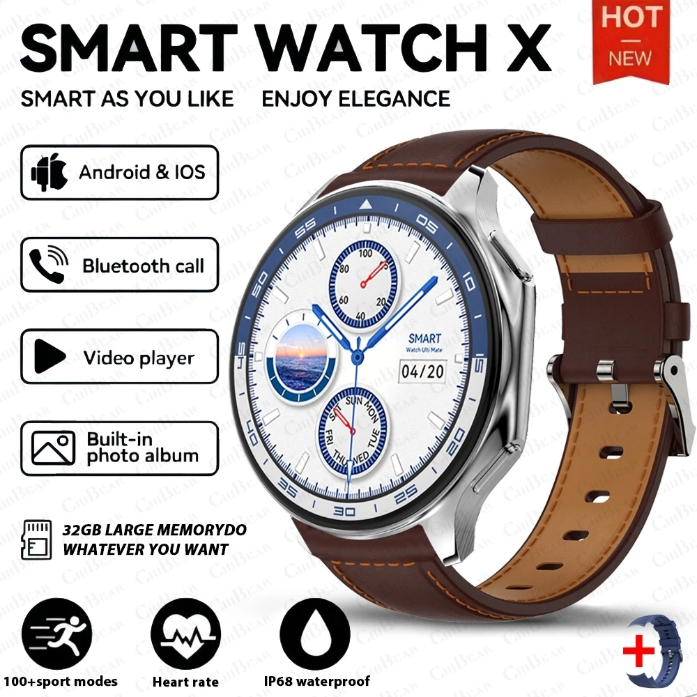 Smartwatch , 4 Gb de Ram, Efeito Visual 3d Surround. MDUG (pulseira Marrom)