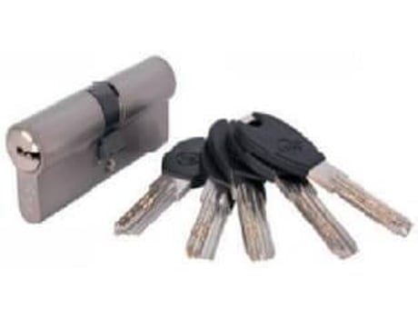 Cilindro GLOBALLOCK Seg. 10P com Botão - 5 Ch 100Mm50+50 - Niquel -Bl1