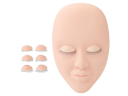 Cabeça De Boneca Para Prática De Cílios Com 3 Pares De Pálpebras Substituíveis Lash Mannequin Rosa