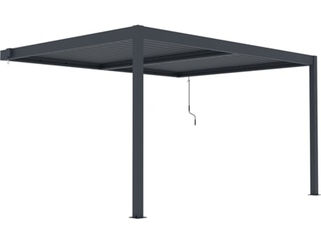 Pérgula em Alumínio Windsor Cinzento Antracite 3 X 4 M HABITAT ET JARDIN