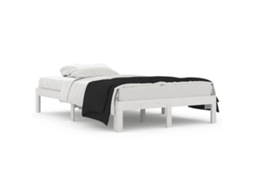 Estrutura Cama Pequena Casal 120x190 cm Pinho Maciço Branco MAISON EXCLUSIVE