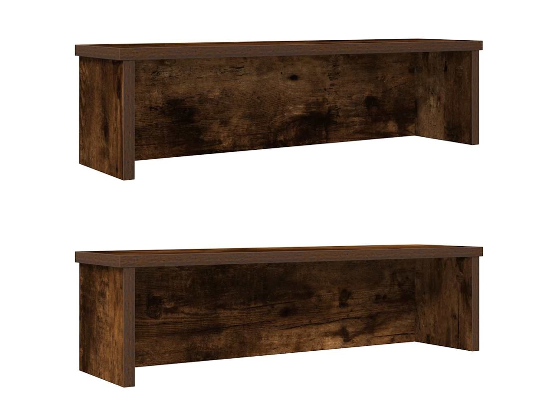 vidaXL Racks de cozinha empilhável 2 pcs carvalho defumado 60x15x16 cm