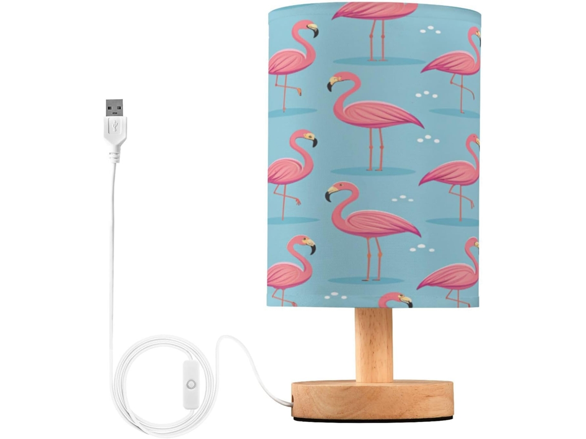 Abajur De Cabeceira Em Formato Flamingo Para Quarto, Luminária De Cabeceira Led, Luminária De Leitura Com Portas Usb E