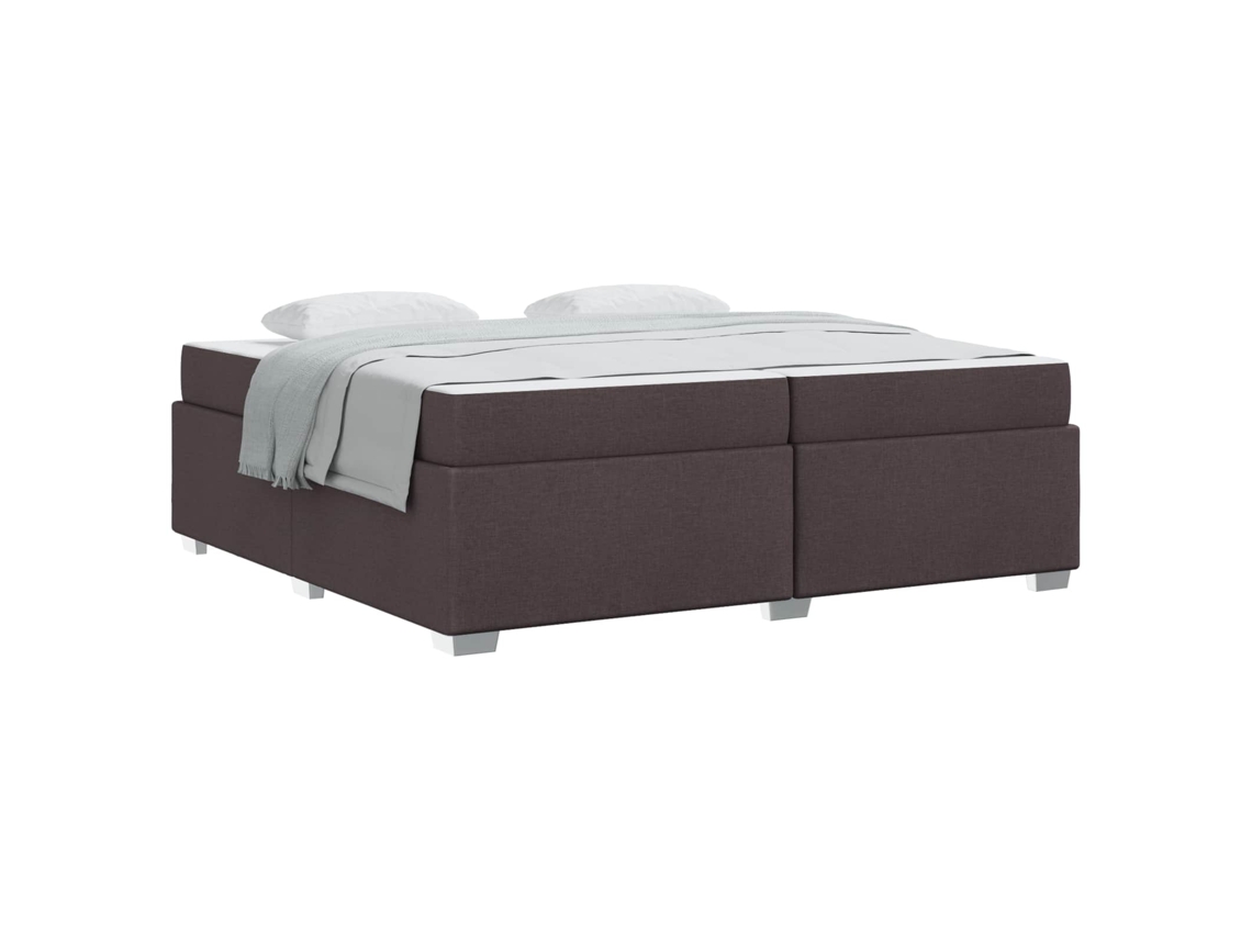Estrutura da Cama com Colchão Marrom Escuro Tecido MAISON EXCLUSIVE 200x200 cm