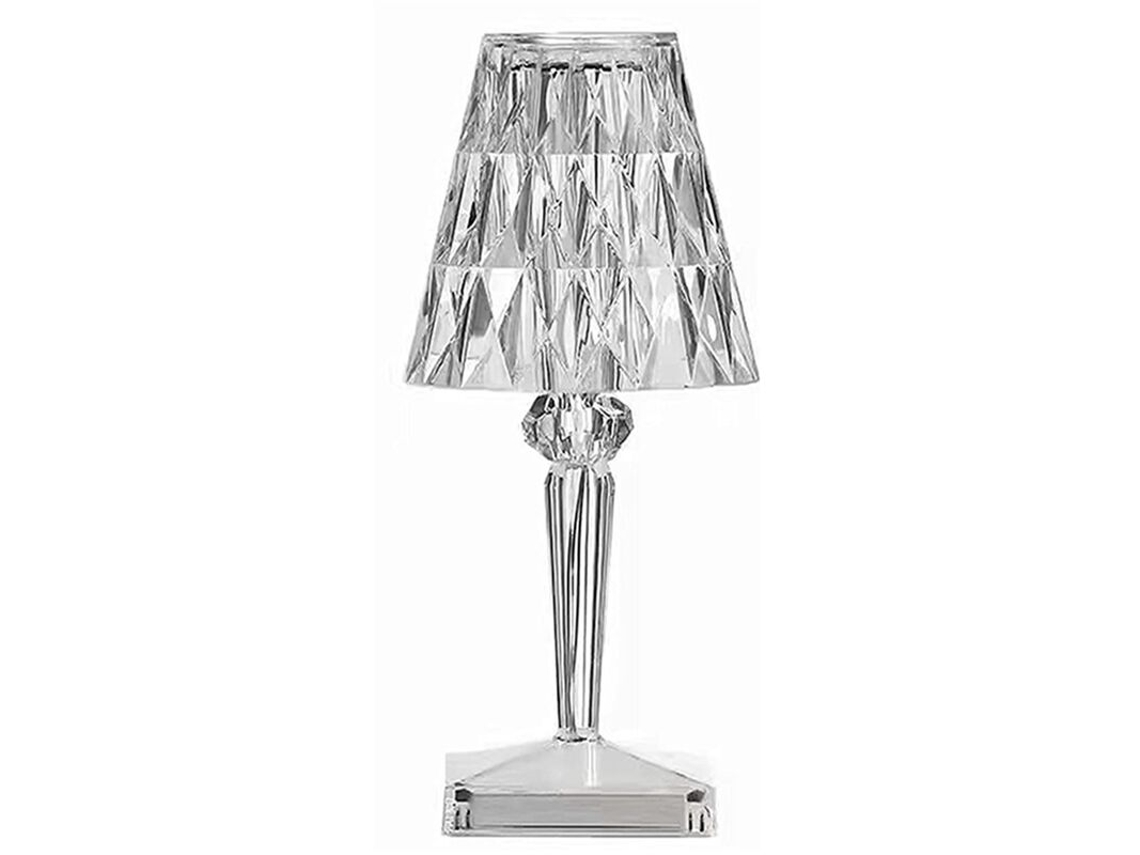 Luminária De Mesa De Cristal Led Com 3 Cores, Sensor De Toque, Recarregável, Dimmer, Lâmpada De Cabeceira Para Decoração De Quarto Sloomoose