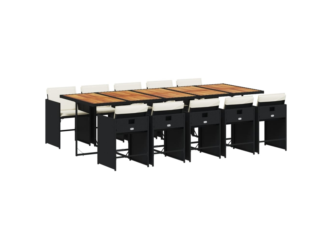 Garden Dining Set, Garden Dining Sets Vidaxl Preto Rattan / Vime (n/a)